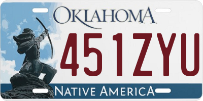 OK license plate 451ZYU