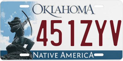 OK license plate 451ZYV