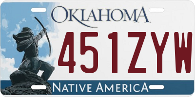 OK license plate 451ZYW