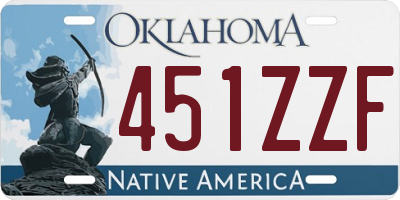 OK license plate 451ZZF