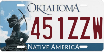 OK license plate 451ZZW