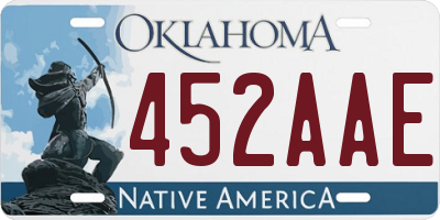 OK license plate 452AAE