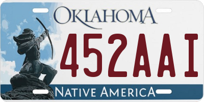 OK license plate 452AAI