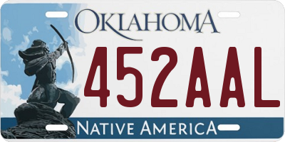 OK license plate 452AAL