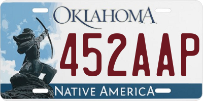 OK license plate 452AAP