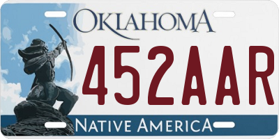 OK license plate 452AAR