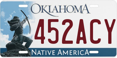 OK license plate 452ACY