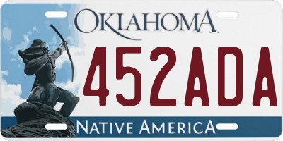 OK license plate 452ADA
