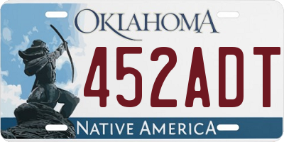 OK license plate 452ADT