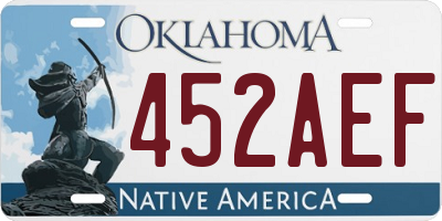 OK license plate 452AEF