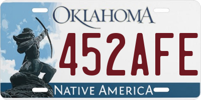 OK license plate 452AFE