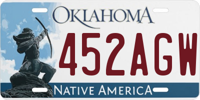 OK license plate 452AGW