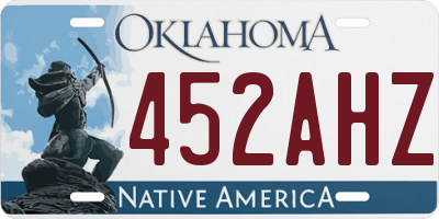 OK license plate 452AHZ