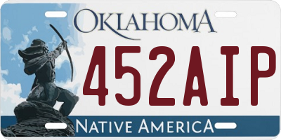 OK license plate 452AIP
