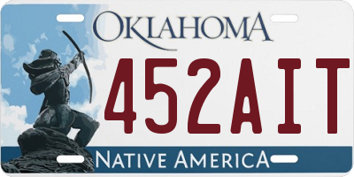 OK license plate 452AIT