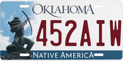 OK license plate 452AIW