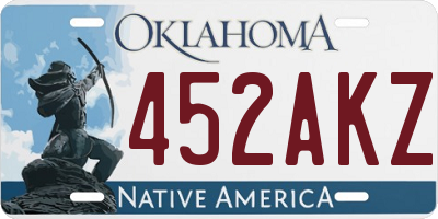 OK license plate 452AKZ