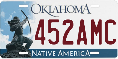 OK license plate 452AMC