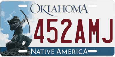 OK license plate 452AMJ