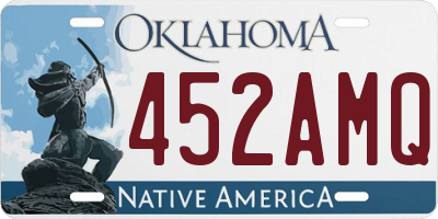 OK license plate 452AMQ