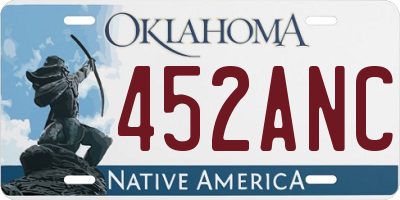 OK license plate 452ANC
