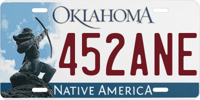 OK license plate 452ANE