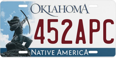 OK license plate 452APC