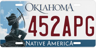 OK license plate 452APG