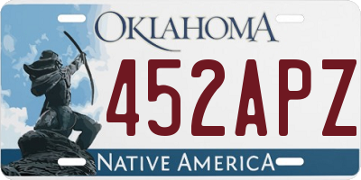 OK license plate 452APZ