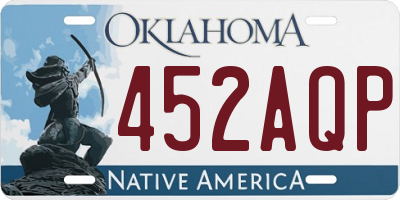 OK license plate 452AQP