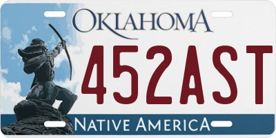 OK license plate 452AST