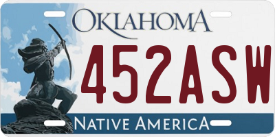 OK license plate 452ASW