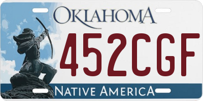 OK license plate 452CGF