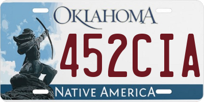 OK license plate 452CIA