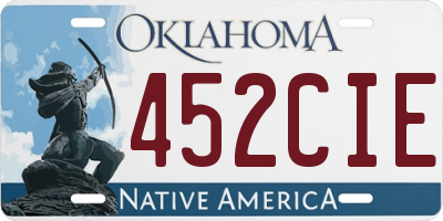 OK license plate 452CIE