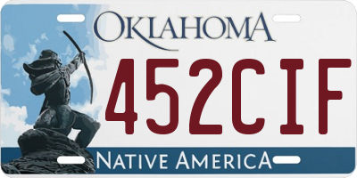 OK license plate 452CIF