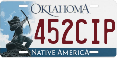 OK license plate 452CIP