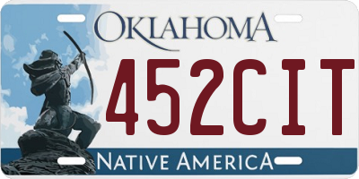 OK license plate 452CIT