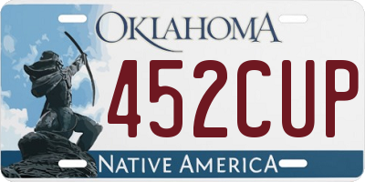 OK license plate 452CUP