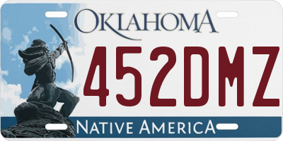 OK license plate 452DMZ