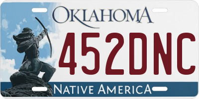OK license plate 452DNC