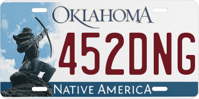OK license plate 452DNG