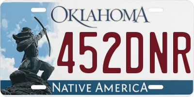 OK license plate 452DNR