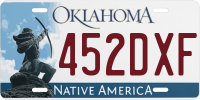 OK license plate 452DXF