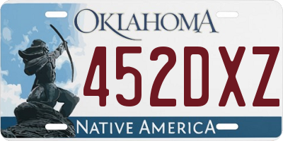 OK license plate 452DXZ