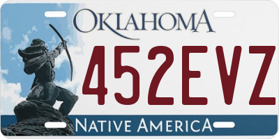 OK license plate 452EVZ