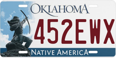 OK license plate 452EWX