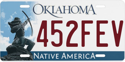 OK license plate 452FEV