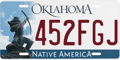 OK license plate 452FGJ
