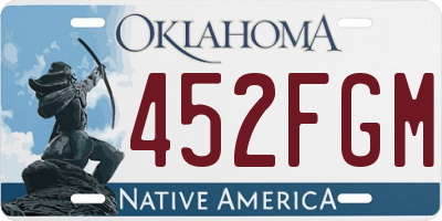OK license plate 452FGM
